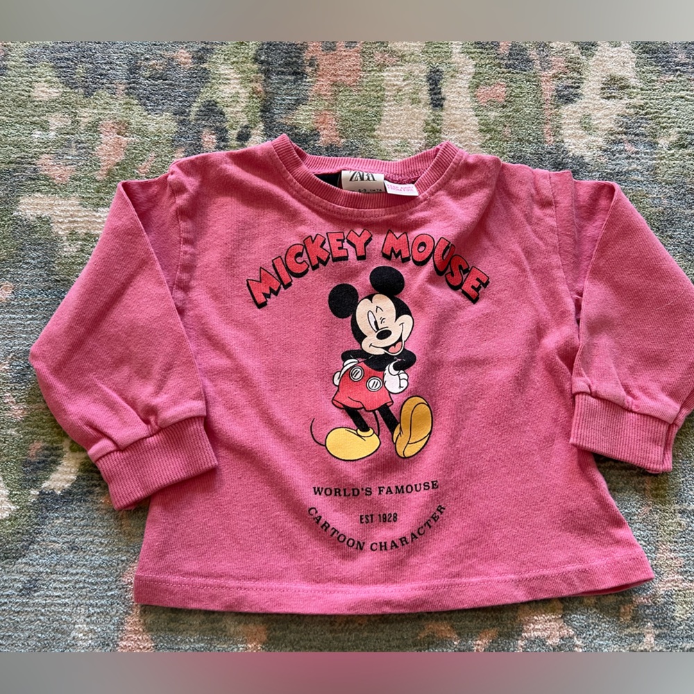 Zara Disney Mickey Mouse Pink Shirt